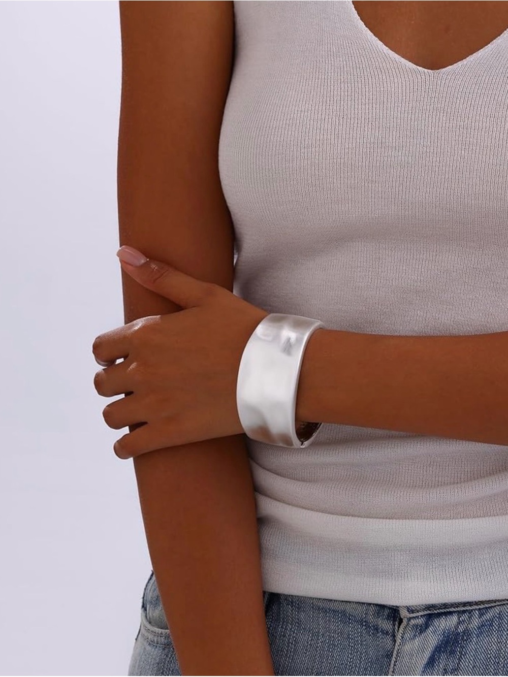 Wide Silver Cuff Bracelet